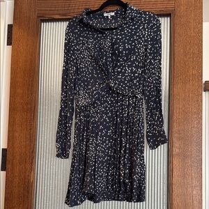 GANNI Navy Blue Patterned Dress